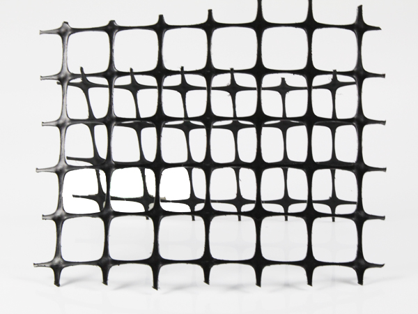 Biaxially stretched plastic geogrid